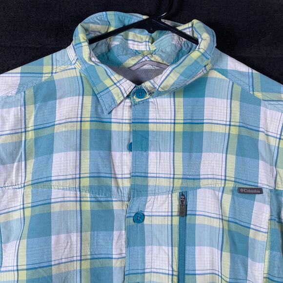 Columbia Mens Shirt Multi Plaid Omni-Shade Sun Protection Button Up Large - Picture 2 of 13